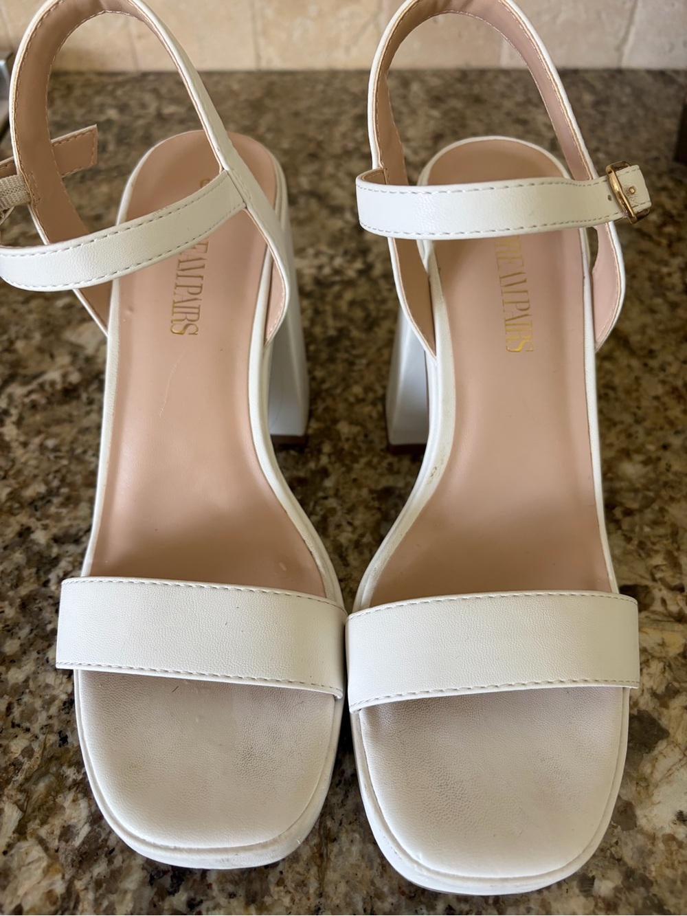 Women’s White Block Heel Sandals - Timeless Comfort